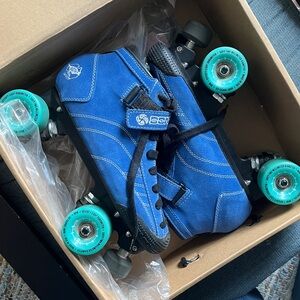 Bont Skate Co. ProStar Roller Derby Skates, Blue Suede Men’s 8.5